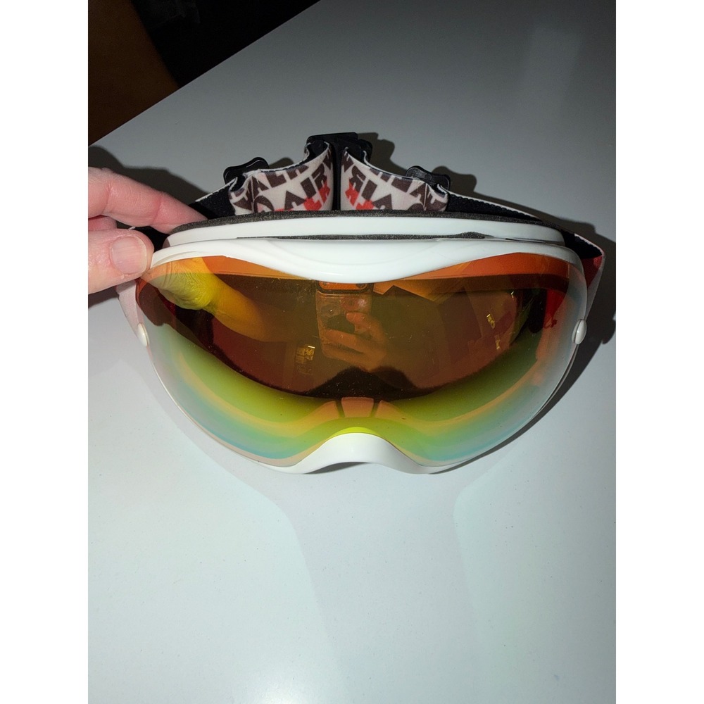 Airwalk Snow Goggles White Frame Orange Mirrored Lens Ski Snowboard with Bag